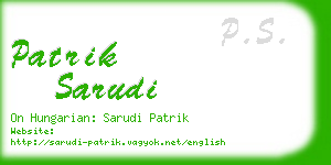 patrik sarudi business card